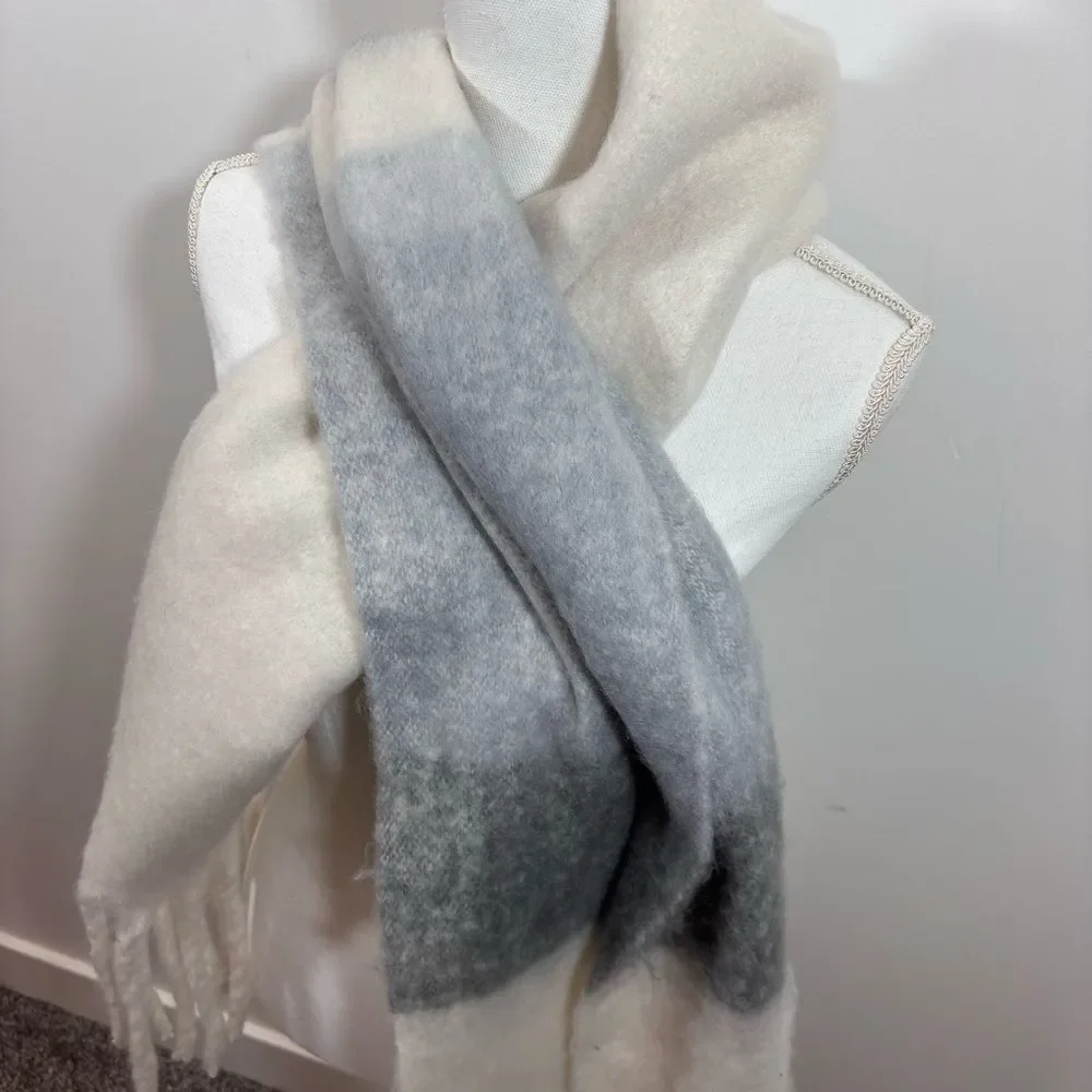 CALIA Women's Luxe Scarf NEW Grey Stripe